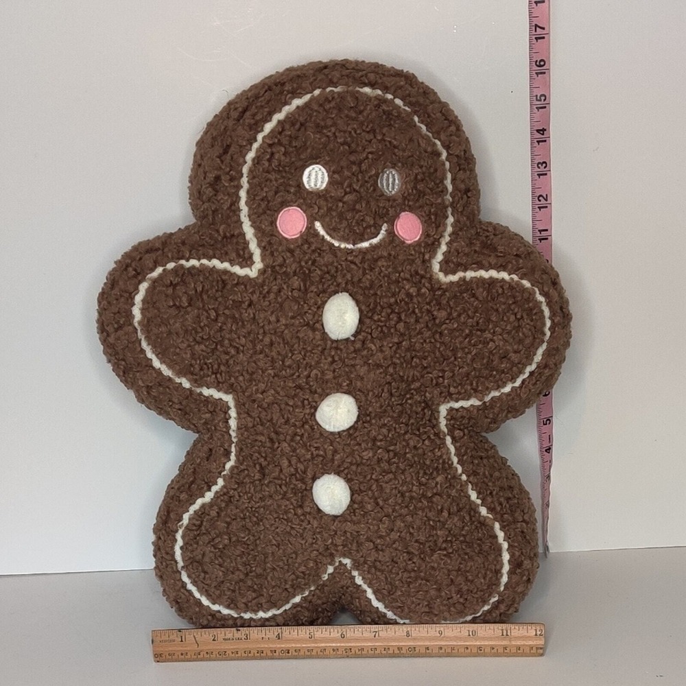Viral Tik Tok Gingerbread Pillow Plush Pink Cheeks Christmas‎ Decor Large NEW! - Picture 6 of 12